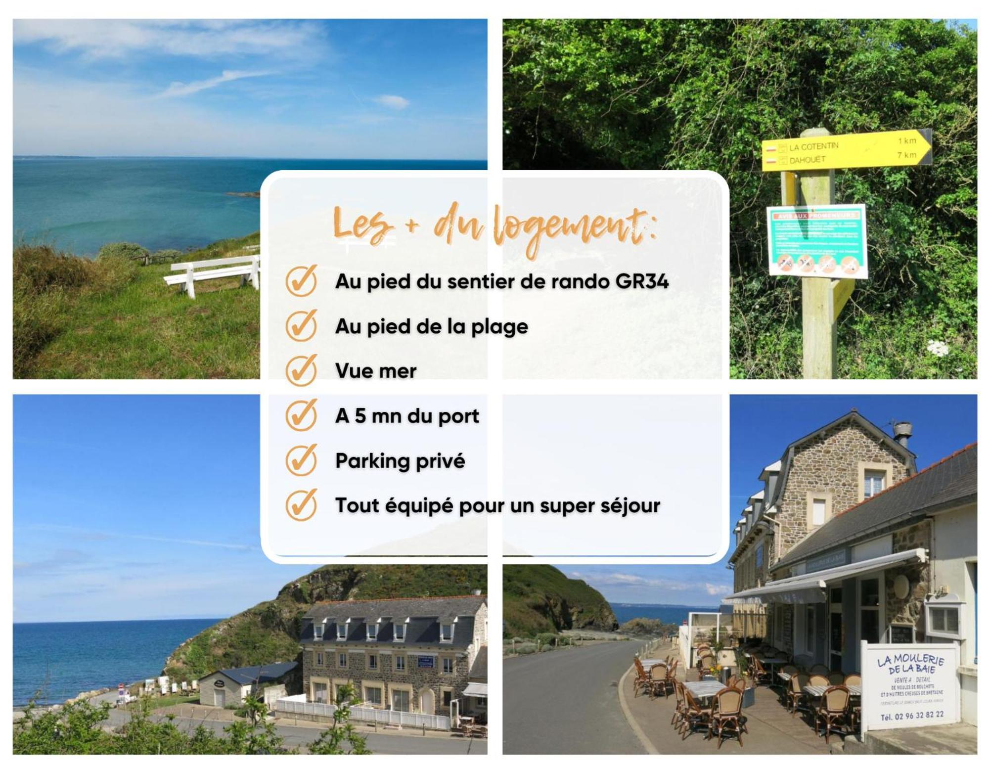 Appart Vue Mer-Au Pied Du Chemin De Randonnee " Bassan" Planguenoual Bagian luar foto